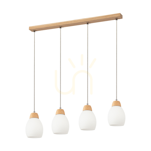 Kontrola Závěsné svítidlo Skaja, olejovaný dub, 4xE27, 75 cm
