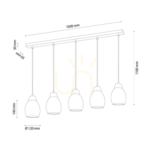 Závěsné svítidlo Skaja, olejovaný dub, 5xE27, 100 cm small 1