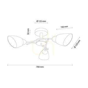 Stropní svítidlo Oska, olejovaný dub, 3xE27, 70 cm 2 Stropní svítidlo Oska, olejovaný dub, 3xE27, 70 cm small 2