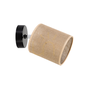 Nástěnné svítidlo Canva, černé s béžovým stínidlem, 1xE27, 25 cm small 0