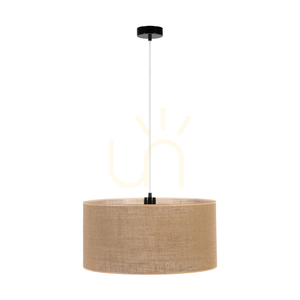 Závěsné svítidlo Canva, černé s béžovým stínidlem, 1xE27, Ø50 cm 0 Závěsné svítidlo Canva, černé s béžovým stínidlem, 1xE27, Ø50 cm small 0