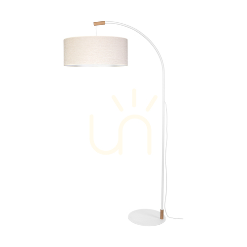 Kontrola Stojací lampa Brindille, olejovaný dub/bílá, béžové stínidlo, 1xE27, 94 cm