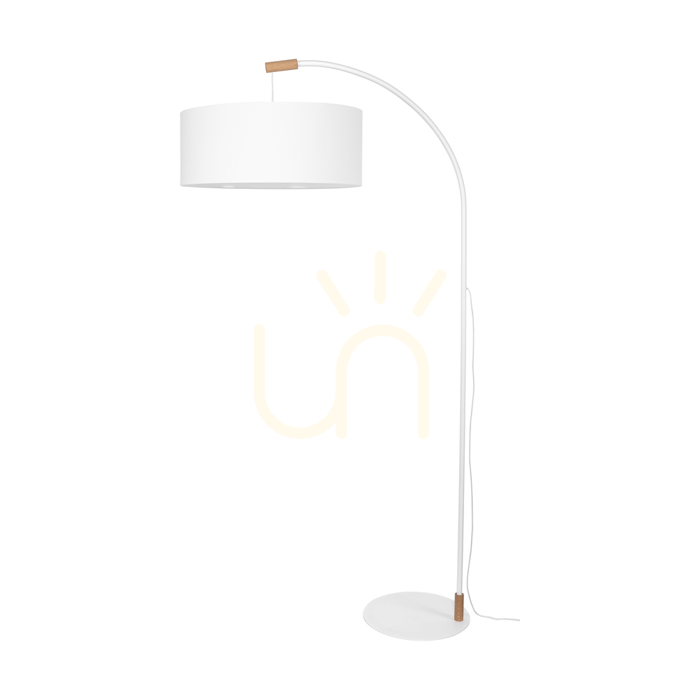 Brindille Floor Lamp, Oiled Oak/White, White Lampshade, 1xE27, 94 cm