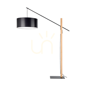 Stojací lampa Savra, olejovaný dub/černá, černé stínidlo, 1xE27, 160 cm small 0