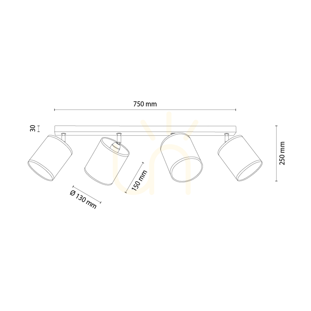 Pohled Stropní svítidlo Dreva, olejovaný dub, bílé stínidlo, 4xE27, 90 cm Stropní svítidlo Dreva, olejovaný dub, bílé stínidlo, 4xE27, 90 cm