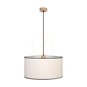 Závěsné svítidlo Dreva, olejovaný dub, béžovo-černé stínidlo, 1xE27, Ø50 cm small 0