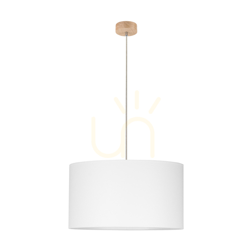 Kontrola Závěsné svítidlo Dreva, olejovaný dub, bílé stínidlo, 1xE27, Ø50 cm