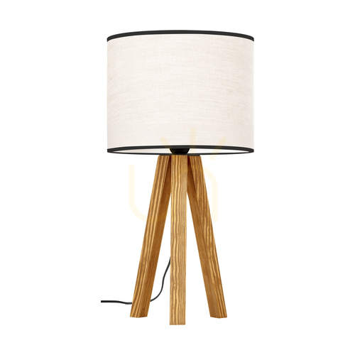 Kontrola Stolní lampa Solea, hnědá s béžovo-černým stínidlem, 1xE27, Ø22 cm