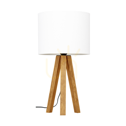 Kontrola Stolní lampa Solea, hnědá, bílé stínidlo, 1xE27, Ø22 cm
