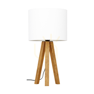 Stolní lampa Solea, hnědá, bílé stínidlo, 1xE27, Ø22 cm small 0