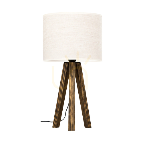 Kontrola Stolní lampa Solea, ořech, béžový stínidlo, 1xE27, Ø22 cm
