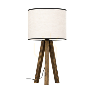 Stolní lampa Solea, ořech, béžovo-černý stínidlo, 1xE27, Ø22 cm small 0