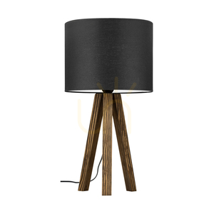 Stolní lampa Solea, ořech, černý stínidlo, 1xE27, Ø22 cm 0 Stolní lampa Solea, ořech, černý stínidlo, 1xE27, Ø22 cm small 0