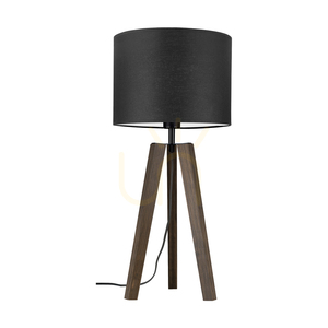 Stolní lampa Solea, ořech/černá, černé stínidlo, 1xE27, Ø30 cm 0 Stolní lampa Solea, ořech/černá, černé stínidlo, 1xE27, Ø30 cm small 0
