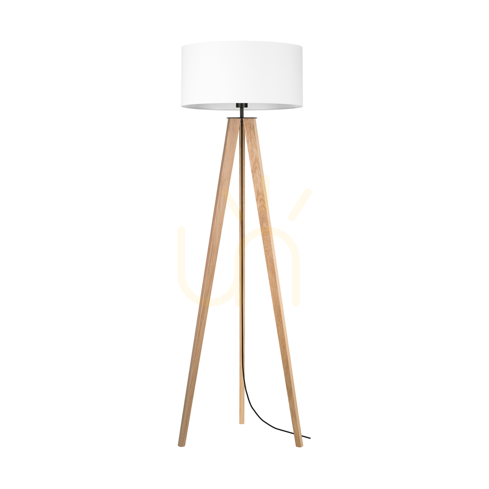 Kontrola Stojací lampa Solea, olejovaný dub/černá, bílé stínidlo, 1xE27, Ø50 cm Stojací lampa Solea, olejovaný dub/černá, bílé stínidlo, 1xE27, Ø50 cm