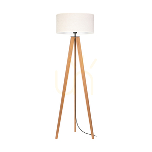 Stojací lampa Solea, hnědá/černá, béžové stínidlo, 1xE27, Ø50 cm small 0
