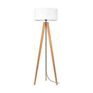 Stojací lampa Solea, hnědá/černá, bílé stínidlo, 1xE27, Ø50 cm small 0