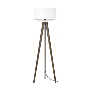 Stojací lampa Solea, ořech/černá, bílé stínidlo, 1xE27, Ø50 cm small 0