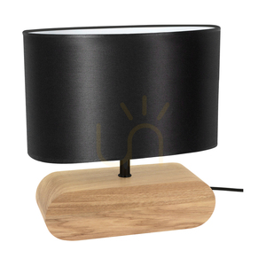 Stolní lampa Braze, olejovaný dub/černá, černé stínidlo, 1xE27, 30 cm small 0