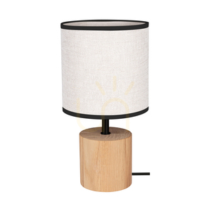 Stolní lampa Arden, olejovaný dub/černá, béžovo-černé stínidlo, 1xE27, Ø17 cm 0 Stolní lampa Arden, olejovaný dub/černá, béžovo-černé stínidlo, 1xE27, Ø17 cm small 0