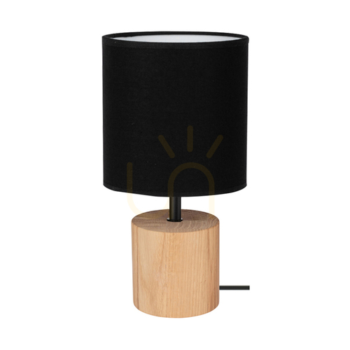 Kontrola Stolní lampa Arden, olejovaný dub/černá, černý stínidlo, 1xE27, Ø17 cm
