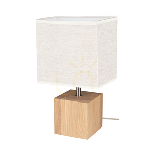 Stolní lampa Arden, olejovaný dub/satén, béžové stínidlo, 1xE27, 17 cm 0 Stolní lampa Arden, olejovaný dub/satén, béžové stínidlo, 1xE27, 17 cm small 0