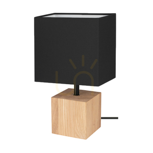 Stolní lampa Arden, olejovaný dub/černá, černý stínidlo, 1xE27, 17 cm small 0