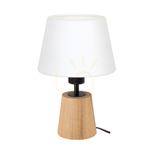 Stolní lampa Arden, olejovaný dub/černá, bílé stínidlo, 1xE27, Ø20 cm small 0