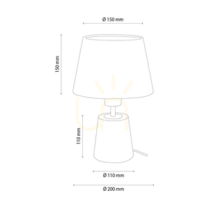 Stolní lampa Arden, olejovaný dub/černá, černý stínidlo, 1xE27, Ø20 cm small 2