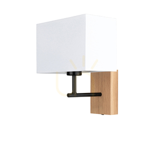 Nástěnné svítidlo Lector, olejovaný dub/černá, bílé stínidlo, 1xE27, 22 cm small 0