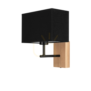 Nástěnné svítidlo Lector, olejovaný dub/černá, černý stínidlo, 1xE27, 22 cm small 0