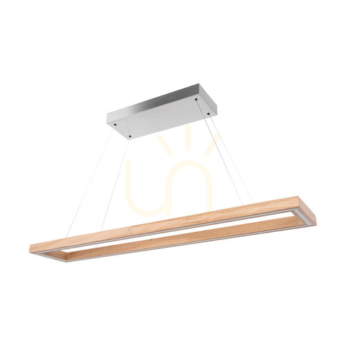 Kontrola Závěsné svítidlo Legno, olejovaný dub/matný nikl, 3xLED, 68 W, osvětlení nahoru i dolů, 124,5 cm
