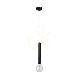 Závěsné svítidlo ve tvaru sudu, 1xE27, max.. 60 W, černá/černá/černá, PVC, Ø 10 cm small 0