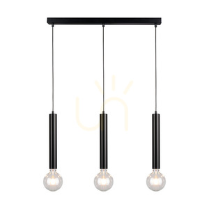 Závěsné svítidlo ve tvaru sudu, 3xE27, max.. 60 W, černá/černá/černá, PVC, 55 cm small 1