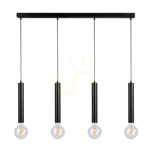 Závěsné svítidlo ve tvaru sudu, 4xE27, max.. 60 W, černá/černá/černá, PVC, 66 cm small 0