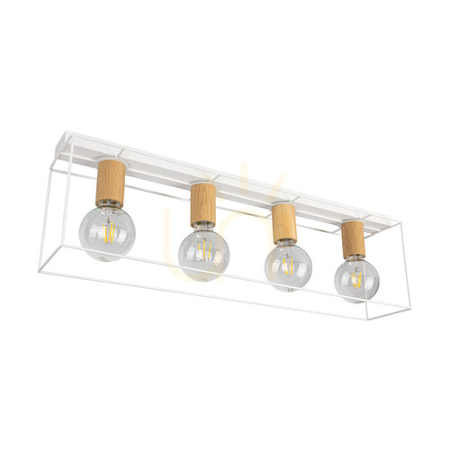 Kontrola Stropní svítidlo Gretter, 4xE27, Max. 60 W, bílá/olejovaný dub, 75 cm