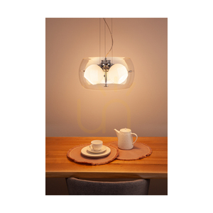 Závěsné svítidlo Lola, 3xE27, max.. 40 W, chrom/čiré/bílé/čiré, Ø 42 cm small 2