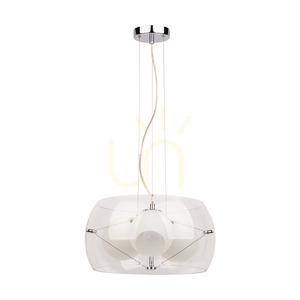 Závěsné svítidlo Lola, 3xE27, max.. 40 W, chrom/čiré/bílé/čiré, Ø 42 cm small 0
