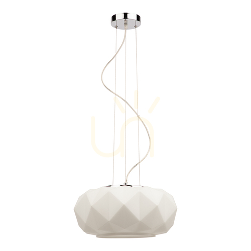 Kontrola Závěsné svítidlo Terra, 1xE27, Max. 60 W, chrom/čiré/bílé, Ø 38 cm