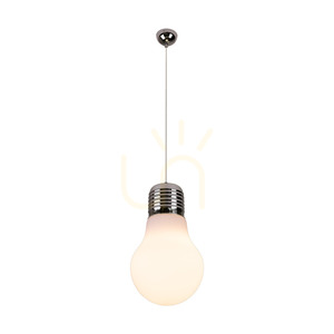 Závěsné svítidlo ve tvaru žárovky, 1xE27, Max. 60 W, chrom/čiré/bílé, Ø 30 cm small 2