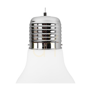 Závěsné svítidlo ve tvaru žárovky, 1xE27, Max. 60 W, chrom/čiré/bílé, Ø 30 cm small 3