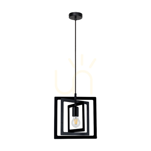 Kontrola Závěsné svítidlo Justyna 1xE27 60 W, černé, Ø 28 cm