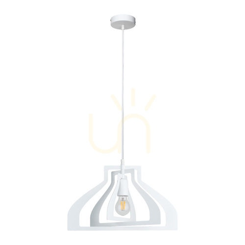 Kontrola Závěsné svítidlo Justyna, 1xE27, 60 W, bílé, Ø 52 cm