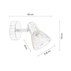 Nástěnné svítidlo Alga, 1xE14, Max. 40 W, chrom/čiré, 16,5 cm small 3