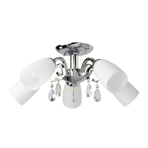 Stropní svítidlo Gero, 5xE14, Max. 40 W, chrom/bílá, Ø 52 cm small 0
