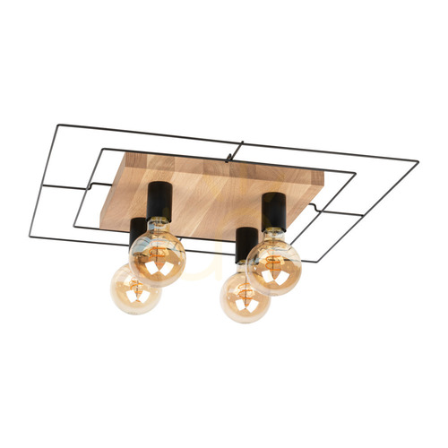 Kontrola Stropní svítidlo Chester, 4xE27, Max. 60 W, olejovaný dub/černá, 58 cm