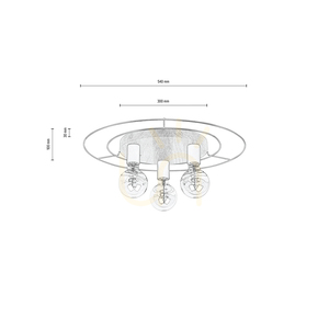 Stropní svítidlo Chester, 3xE27, Max. 60 W, olejovaný dub/černá, Ø 54 cm small 1