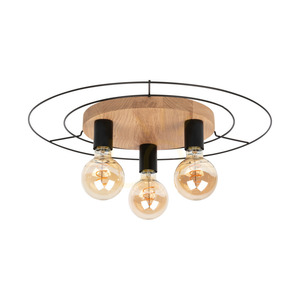 Stropní svítidlo Chester, 3xE27, Max. 60 W, olejovaný dub/černá, Ø 54 cm small 0