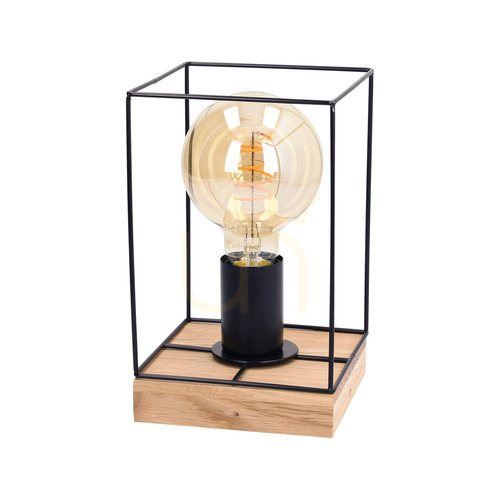 Kontrola Stolní lampa Gretter, 1xE27, Max. 25 W, olejovaný dub/černá, 13,5 cm
