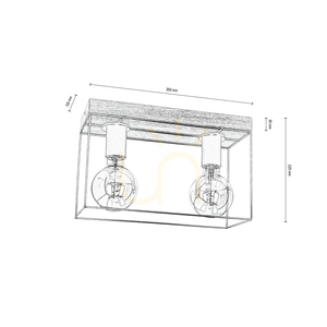 Stropní svítidlo Gretter, 2xE27, Max. 60 W, olejovaný dub/černá, 35 cm small 1